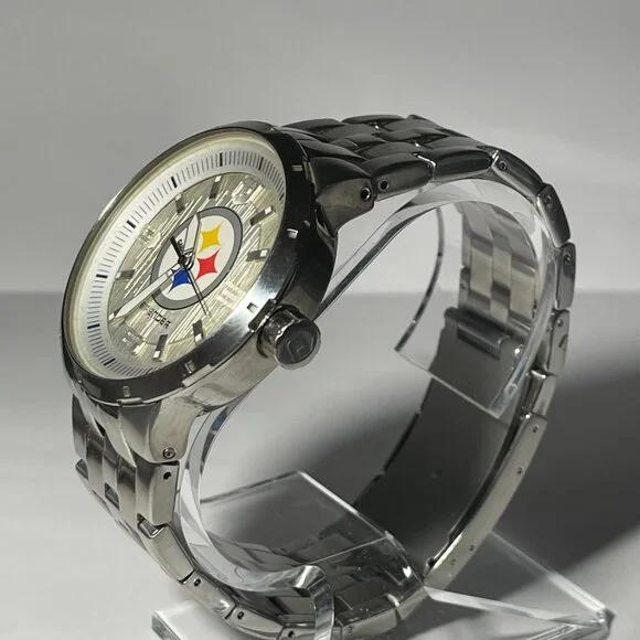 Pittsburgh Steelers NFL Stainless-Steel Bracelet Watch by Fossil !!NEW!! (RARE) Pittsburgh Steelers Fossil Watch Mens New NFL SS Three Hand  main image 4